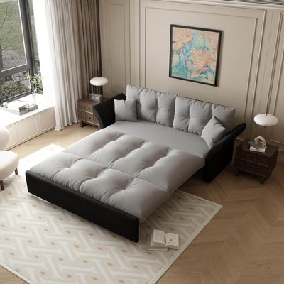 Luxury Velvet Queen Sofa Bed Versatile Convertible Futon-0