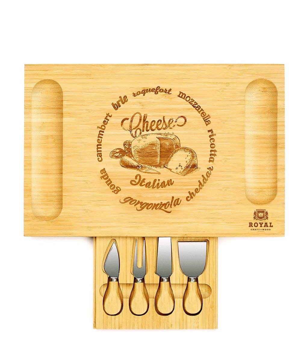 Cheese Board Set with Knives, 16.5“ x 11” - Loft&Timber
