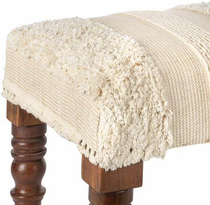 Manzaneque Chenille Striped Beige Bench - Loft&Timber