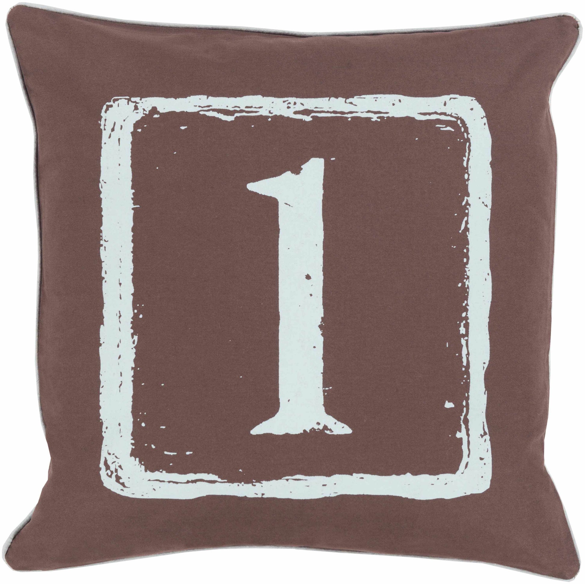 Mendon Number 1 Brown Throw Pillow - Clearance - Clearance - Loft&Timber