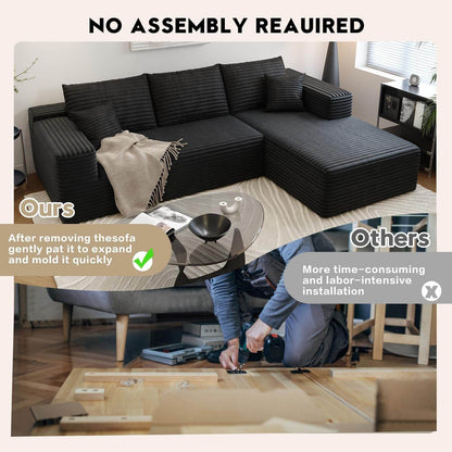 Modern 107.5 Inch Cloud Sectional Sofa With Chaise - Loft&Timber