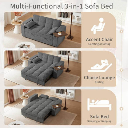 Modern 3 In 1 Folding Sofa Bed With Mattress - Loft&Timber