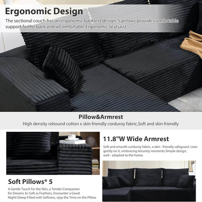 Modern L-Shape Cloud Sectional Couch - Loft&Timber