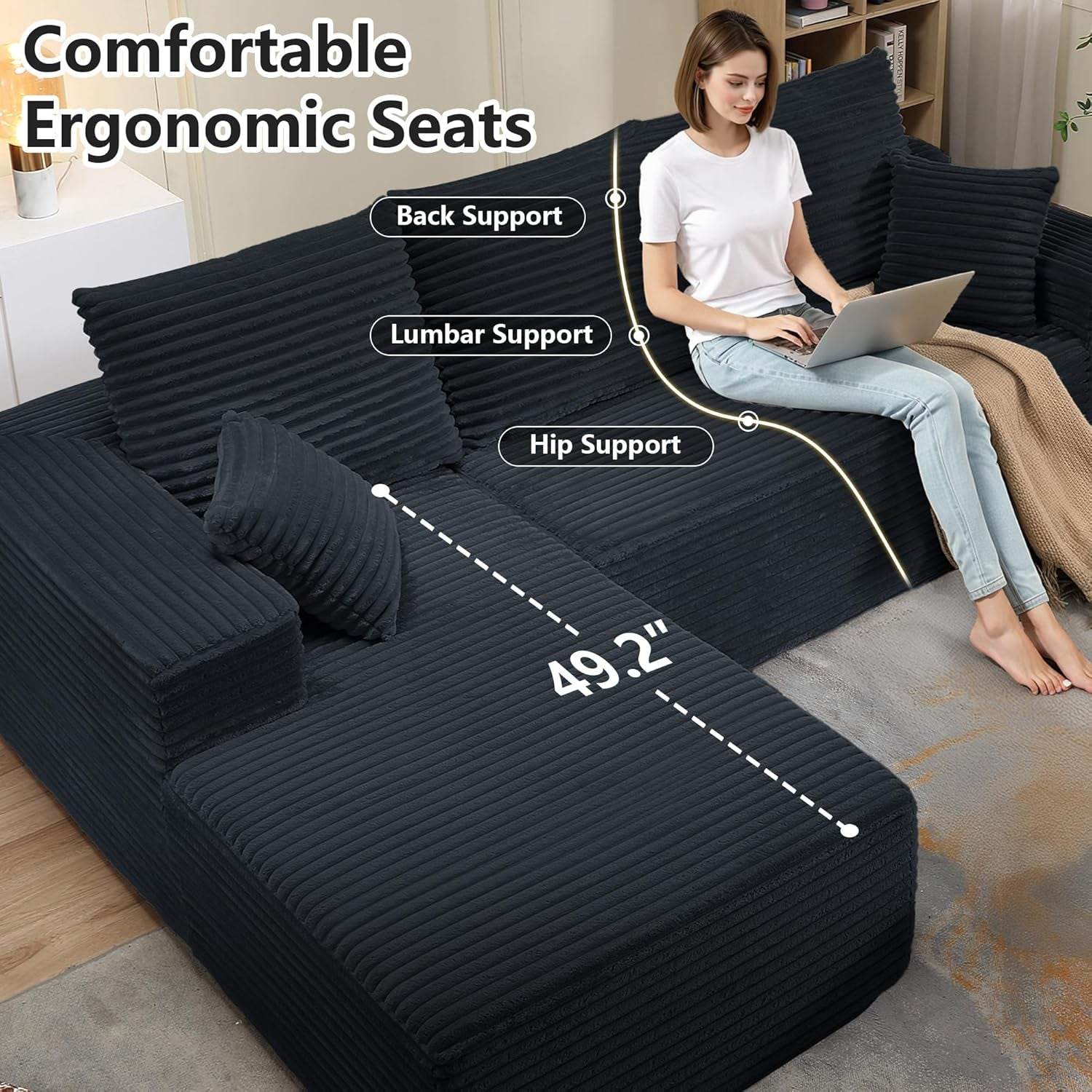 Modern L-Shape Cloud Sectional Couch - Loft&Timber