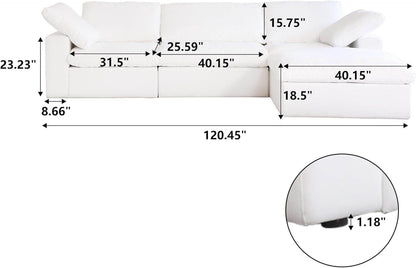 Modern L Shape Cloud Sofa - Loft&Timber