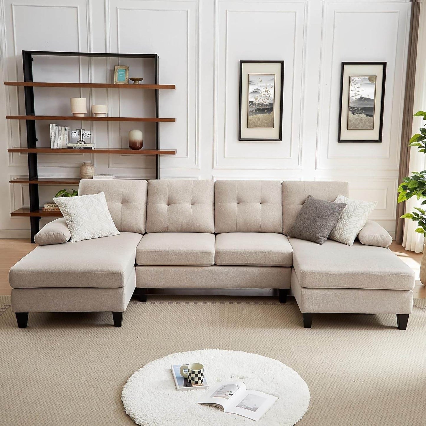 Modern U Shaped Sectional Couch With Double Chaise - Loft&Timber