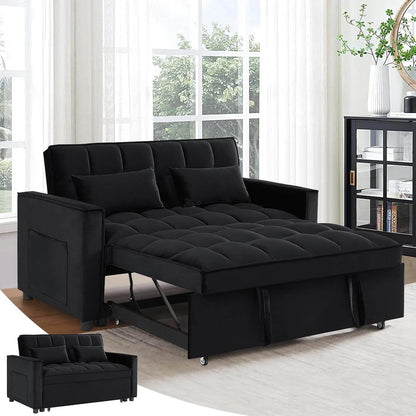 Modern Velvet 3 in 1 Convertible Sleeper Sofa Bed - Loft&Timber