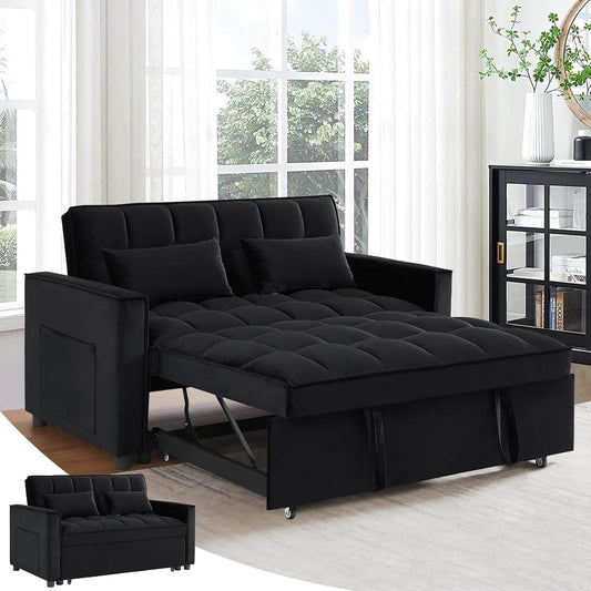 Modern Velvet 3 in 1 Convertible Sleeper Sofa Bed - Loft&Timber