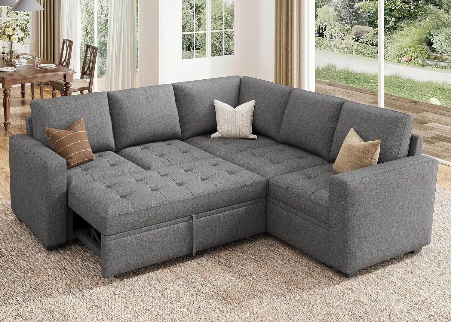 Modular Sectional Sleeper Sofa with Hidden Storage Features - Loft&Timber