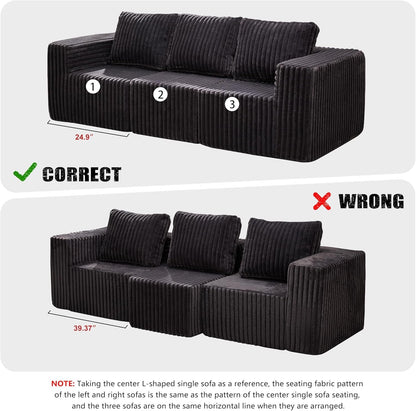 Modular Sectional Sofa With Deep Memory Foam Comfort-4