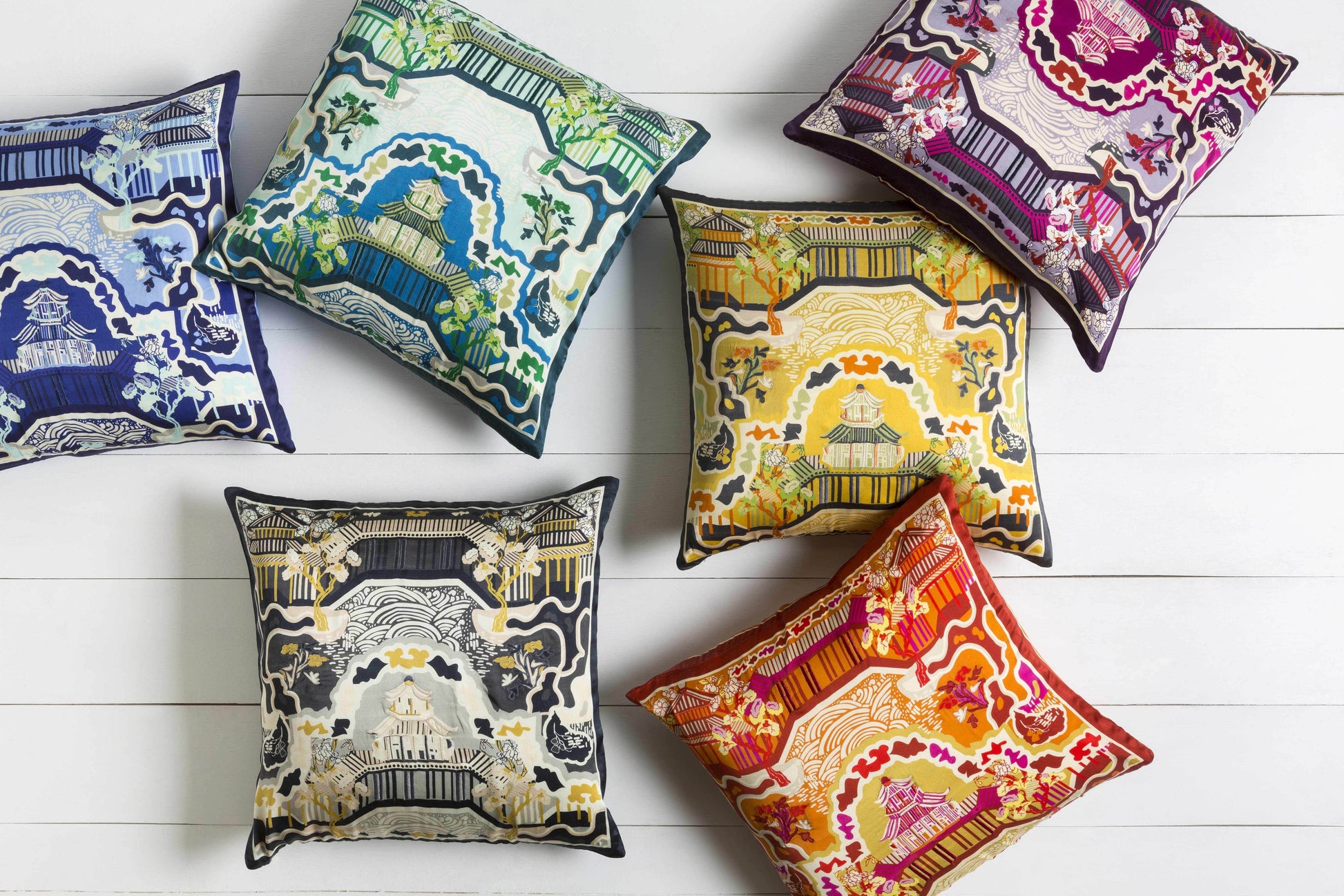 Mulino Orange&Yellow Pagoda Throw Pillow - Clearance - Loft&Timber