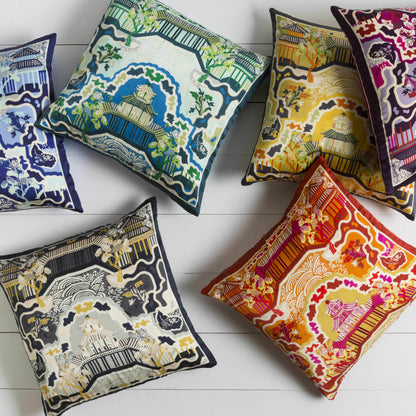 Mulino Orange&Yellow Pagoda Throw Pillow - Clearance - Loft&Timber