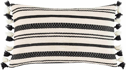 Munden Black White Striped Lumbar Pillow - Promo - Loft&Timber