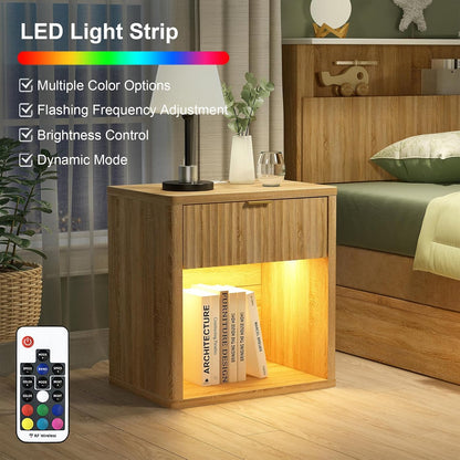 Yanosaku NS001 Wood Night Stand with Drawer-3