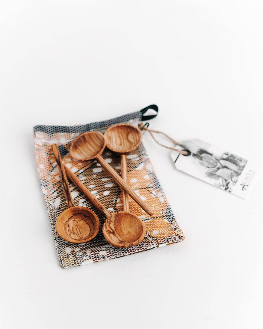 Olive Wood Coffee Spoon Set - Loft&Timber