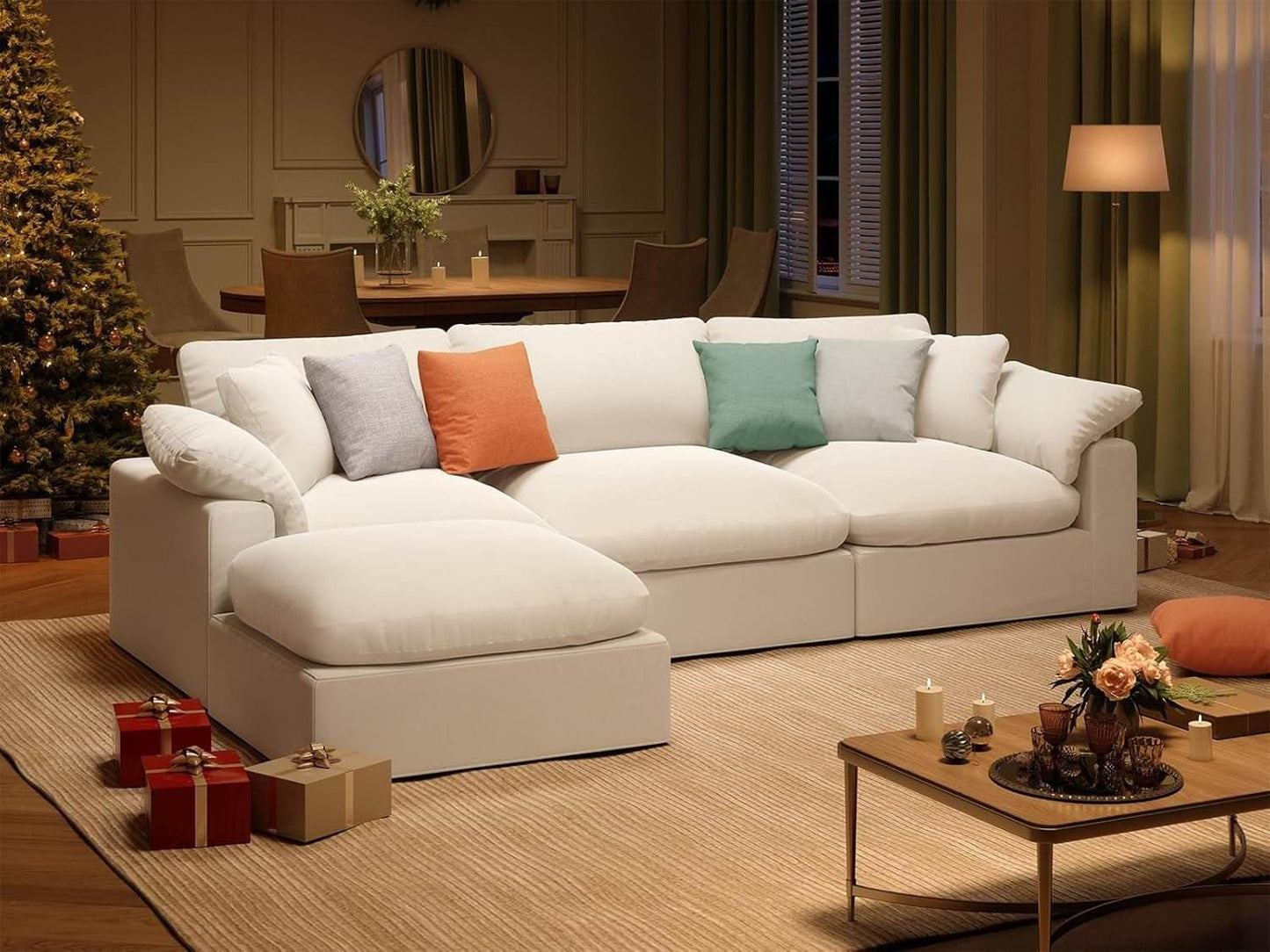 Oversize Modular Sectional Sofa with Chaise and Cushions - Loft&Timber