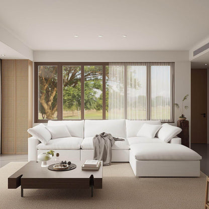 Oversize Modular Sectional Sofa with Chaise and Cushions - Loft&Timber