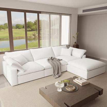 Oversize Modular Sectional Sofa with Chaise and Cushions - Loft&Timber