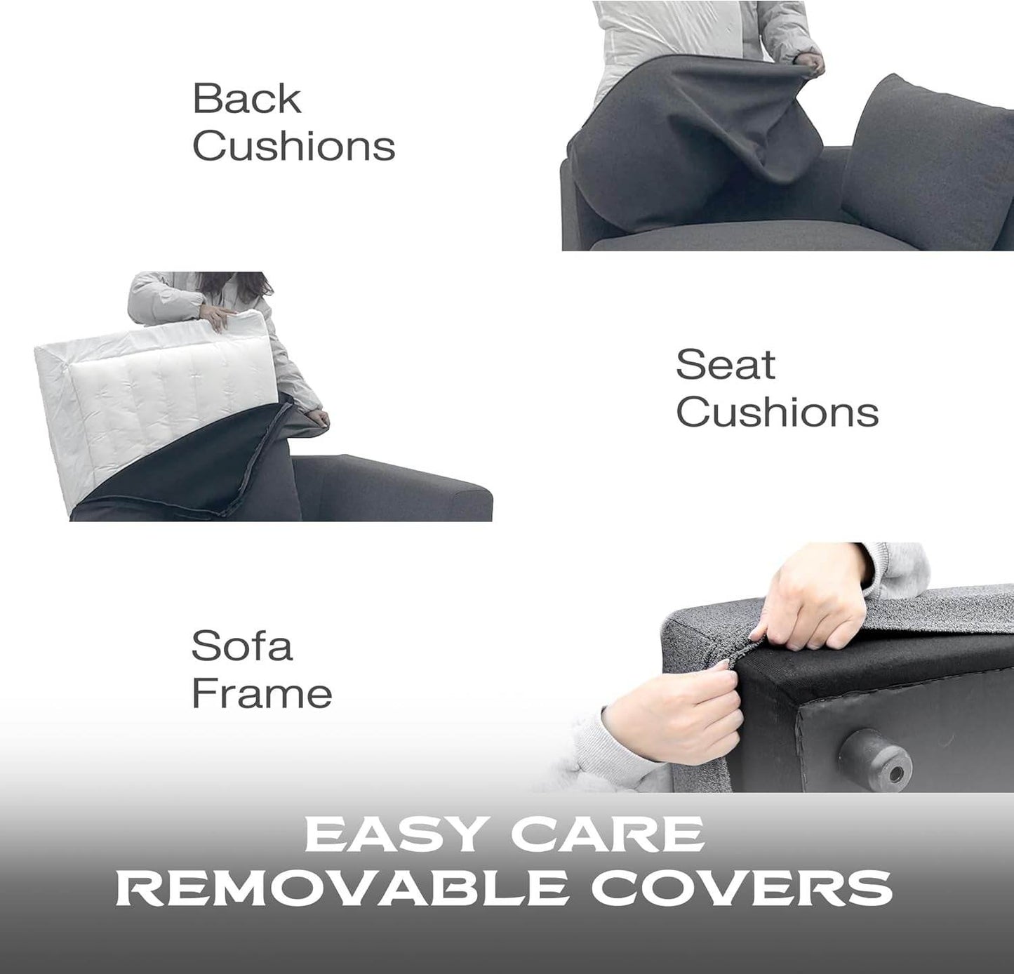 Oversized Modular Sectional Sofa With Removable Cushion Covers - Loft&Timber