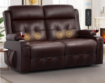 Oversized Recliner Loveseat with Cup Holders and Storage - Loft&Timber