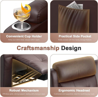 Oversized Recliner Loveseat with Cup Holders and Storage - Loft&Timber