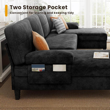 Oversized U Shaped Sectional Sofa with Storage Pockets - Loft&Timber