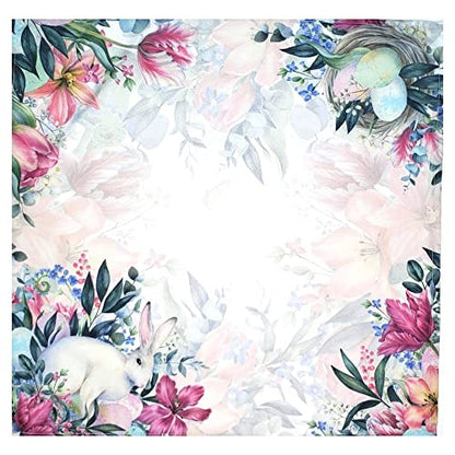 Charlo's Easter Synthetic Cloth Napkins Bunny and Birds Reusable Durable 16" x 16" - Loft&Timber