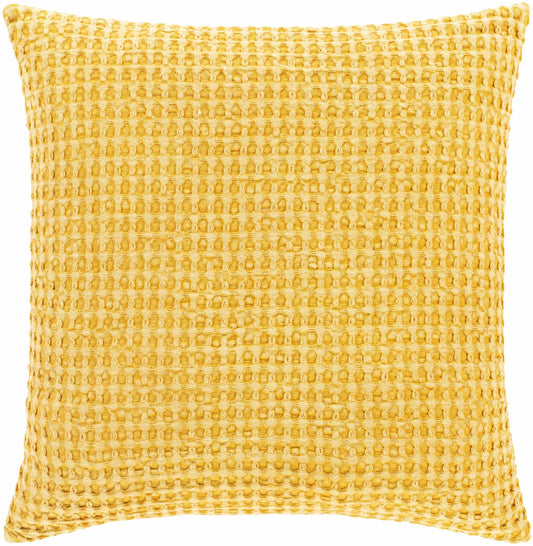 Paulding Textured Yellow Cotton Square Throw Pillow - Loft&Timber