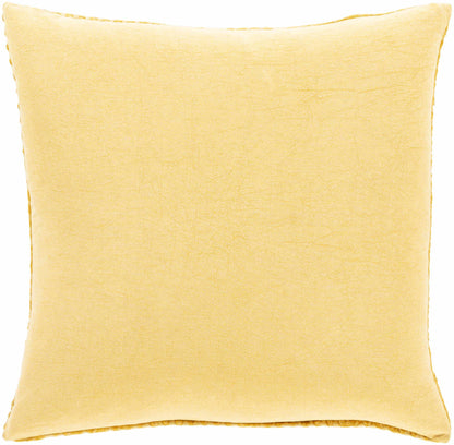 Paulding Textured Yellow Cotton Square Throw Pillow - Loft&Timber