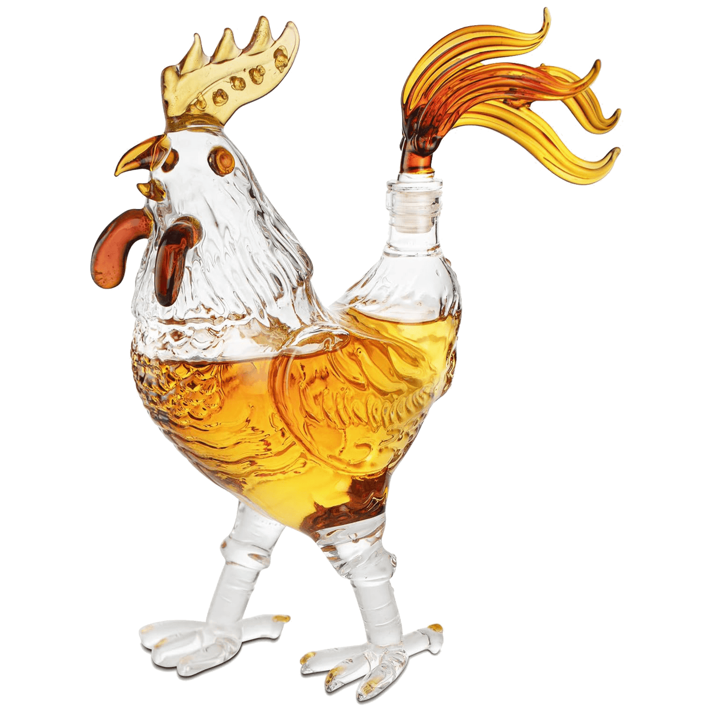 Cock - Chicken Decanter 500ml Whiskey and Wine Decanter - by The Wine Savant, Rooster Glass Decanter For Whiskey, Scotch, Spirits, Wine Or Vodka For Whiskey Lovers - Loft&Timber