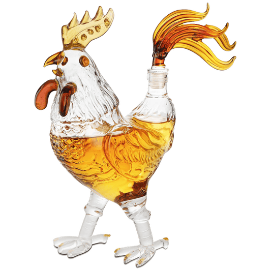 Cock - Chicken Decanter 500ml Whiskey and Wine Decanter - by The Wine Savant, Rooster Glass Decanter For Whiskey, Scotch, Spirits, Wine Or Vodka For Whiskey Lovers - Loft&Timber