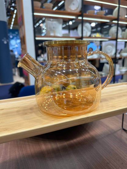 Amber Thermo Glass Teapot 32 Fl Oz | 1200 ml | High temperature and shock resistant - Loft&Timber