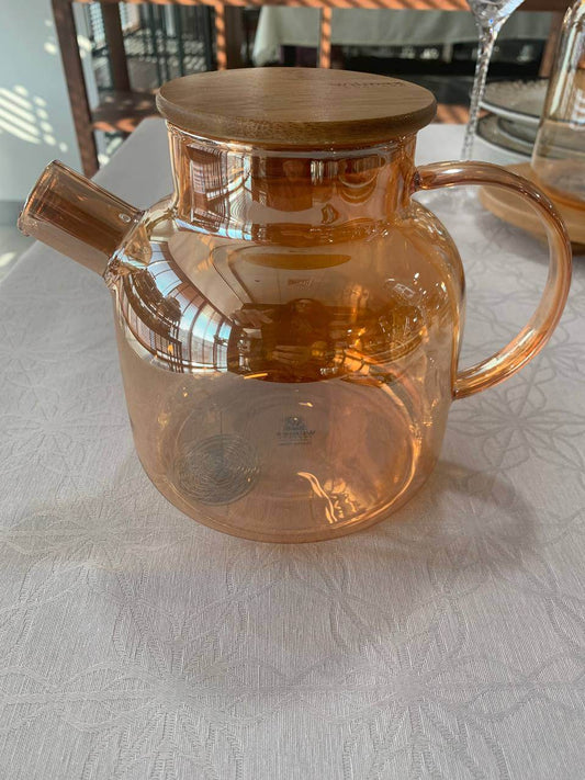 Amber Thermo Glass Teapot 32 Fl Oz | 1200 ml | High temperature and shock resistant - Loft&Timber