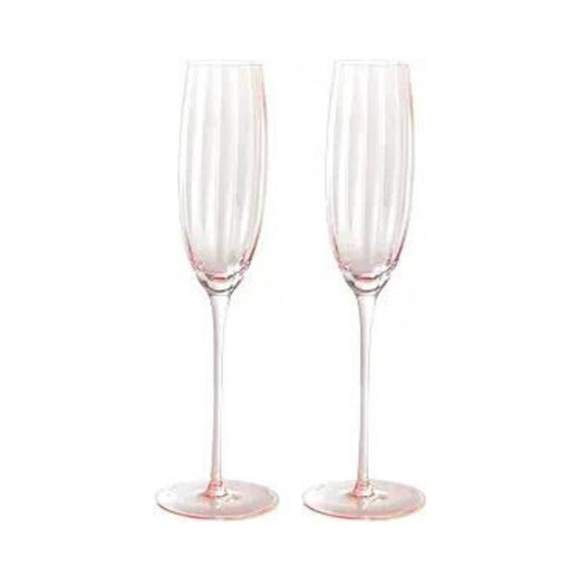 Pink Champagne Flutes - Loft&Timber