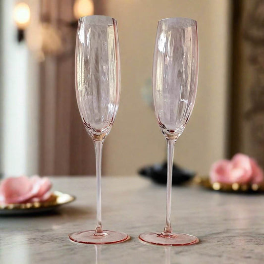 Pink Champagne Flutes - Loft&Timber