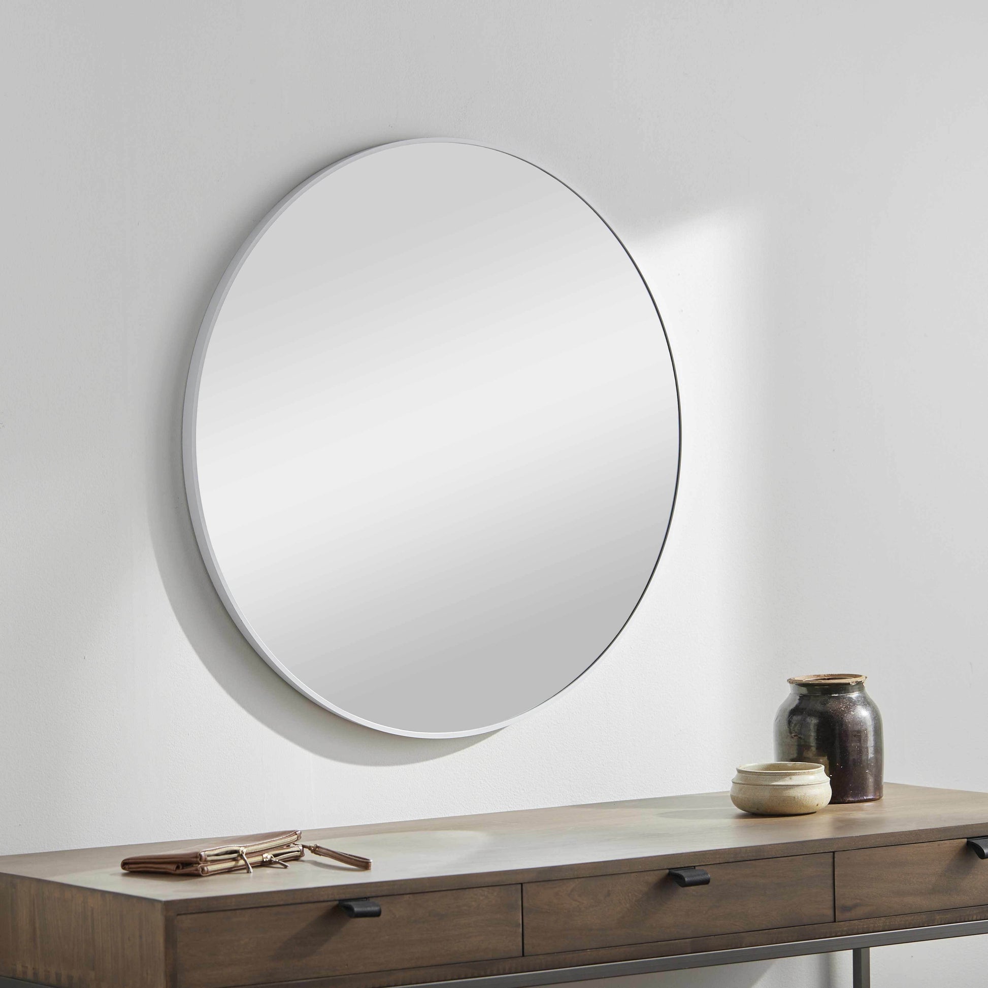 Pontalina Round White Mirror - Loft&Timber