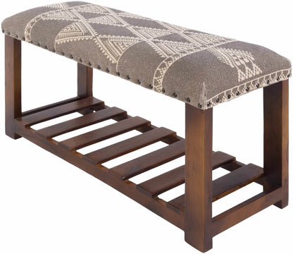 Greymouth Patterned Cushioned Wood Bench - Loft&Timber
