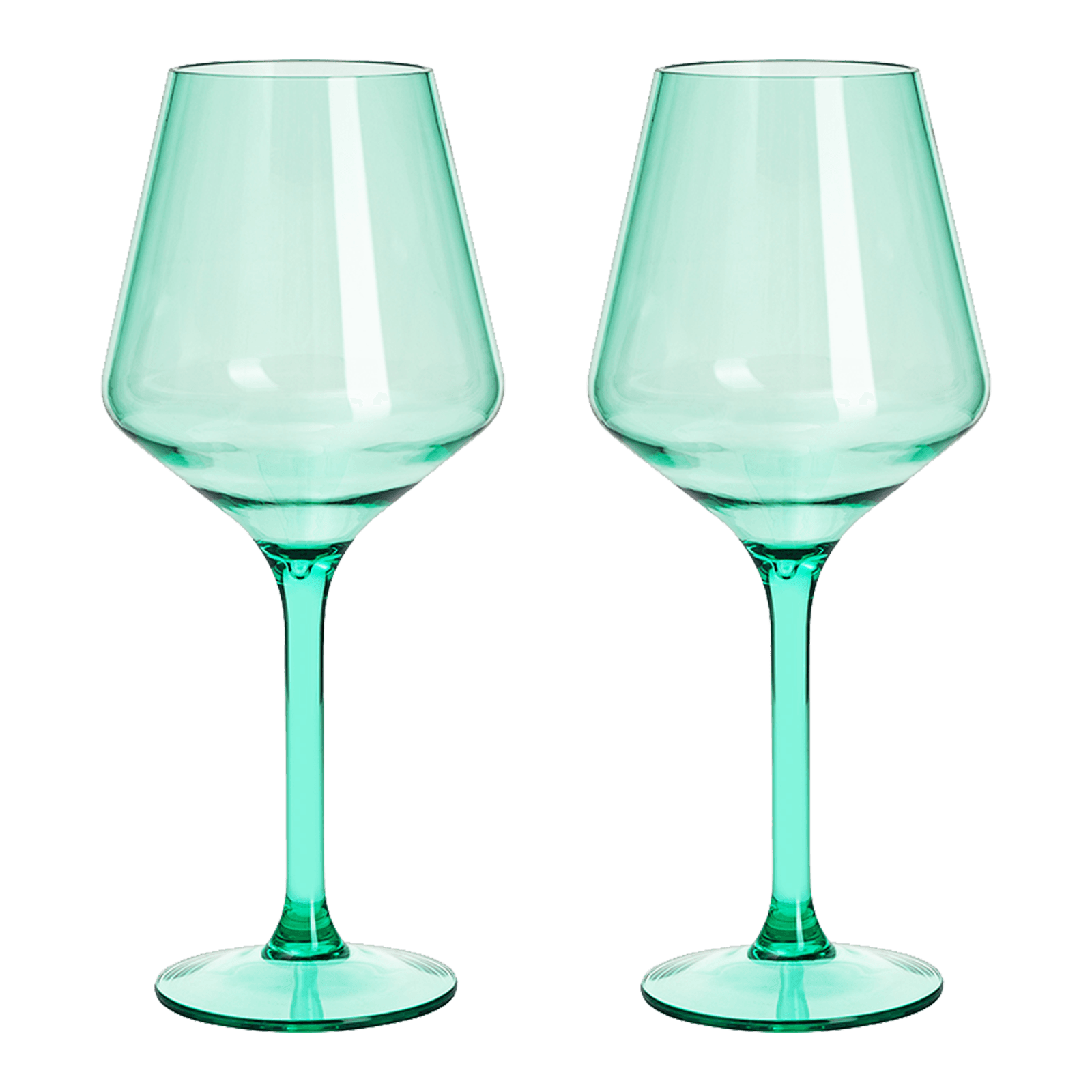 Floating Wine Glasses for Pool - Set of 2-15 OZ Shatterproof Poolside Wine Glasses, Tritan Plastic Reusable Stemware, Beach Outdoor Cocktail, Wine, Champagne, Water Glassware - Spring Summer (Green) - Loft&Timber