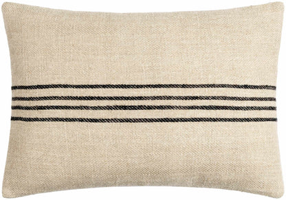 Aiyana Black Striped Linen Lumbar Pillow - Loft&Timber