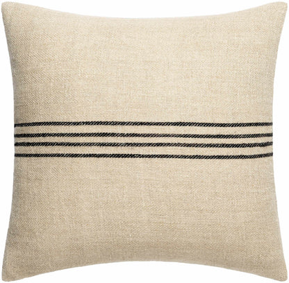Aiyana Black Striped Linen Lumbar Pillow - Loft&Timber