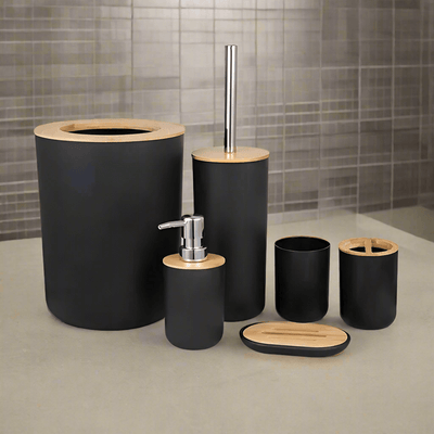 Bathroom Black Accessories Set (6-Piece)-2