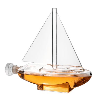 Sailboat Whiskey & Wine Decanter Ship - The Wine Savant Ship Decanter Set 750ml - Drink Dispenser for Wine, Whiskey, Ship In A Bottle Decanters Bar Set, Liquor Scotch Bourbon, Boating Mariner Gifts - Loft&Timber
