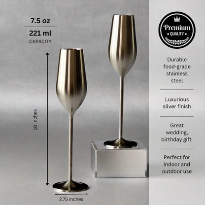 Silver Unbreakable Stainless Steel Flutes - Loft&Timber