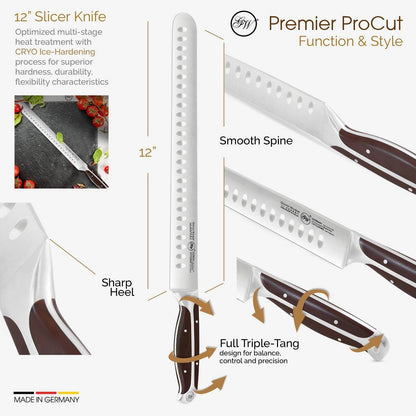 Gunter Wilhelm Premier Slicer/Brisket Knife, 12 Inch | Dark Brown ABS Handle SKU: 30-320-0612 - Loft&Timber