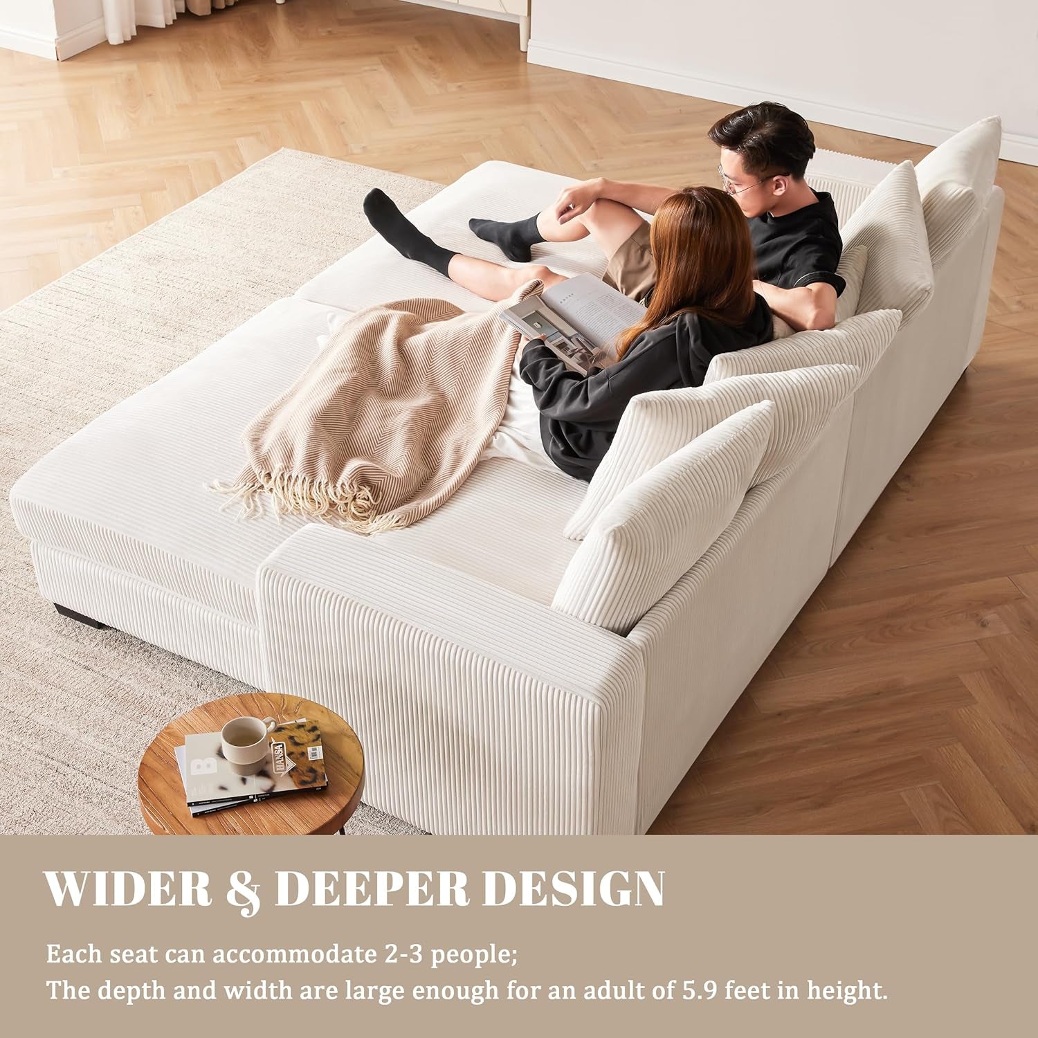 Spacious L Shaped Modular Sectional Sofa for Comfort-4