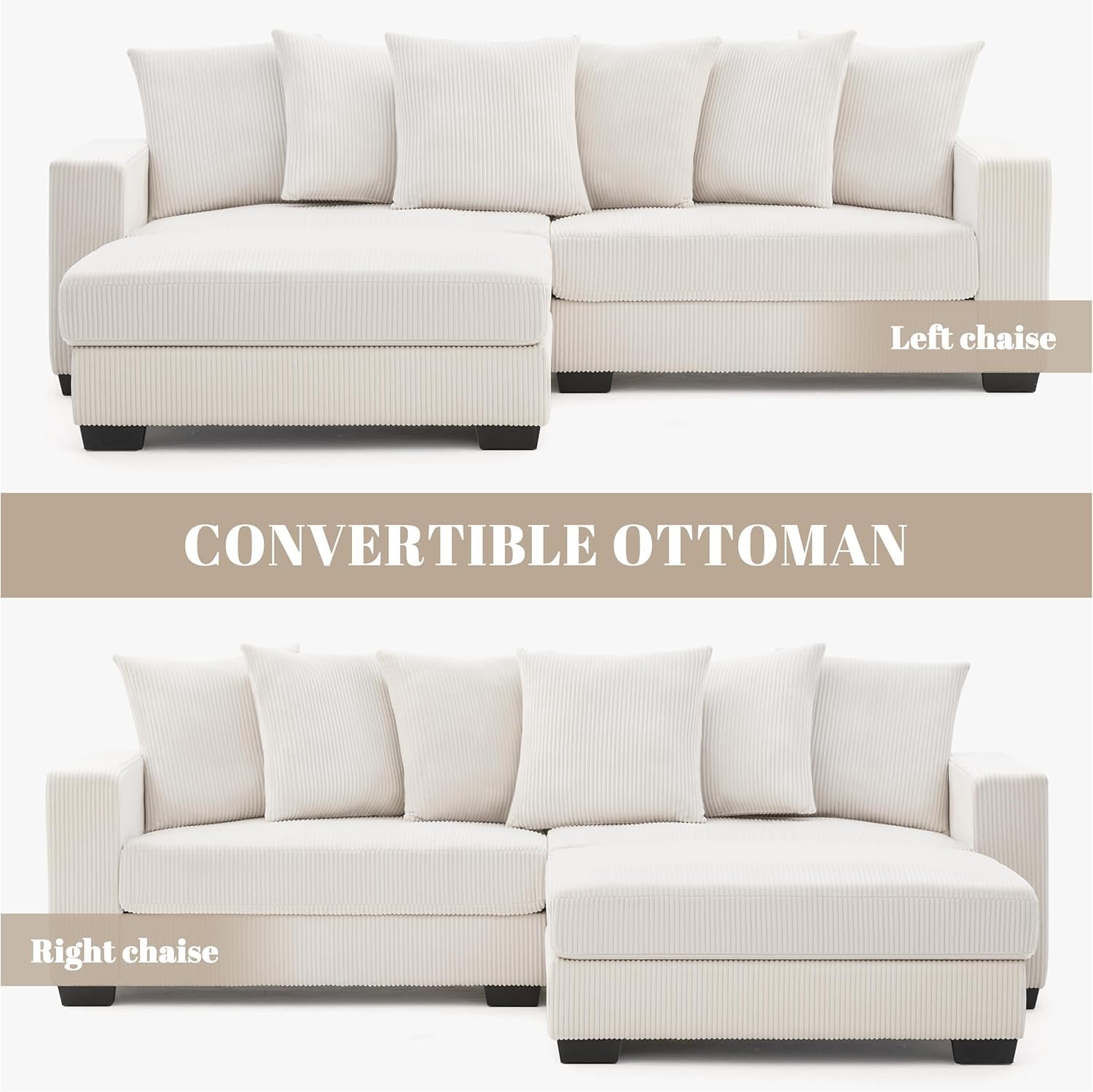 Spacious L Shaped Modular Sectional Sofa for Comfort-3