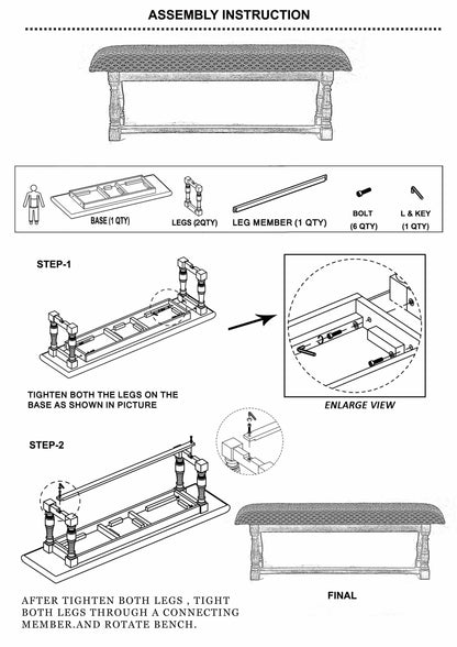 Surigao Natural Wood Bench - Loft&Timber