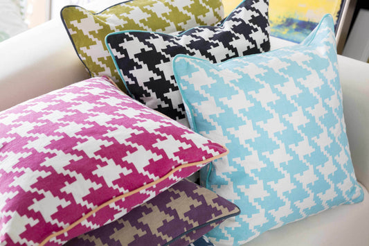 Yaroomba Yellow Houndstooth Throw Pillow - Clearance - Loft&Timber