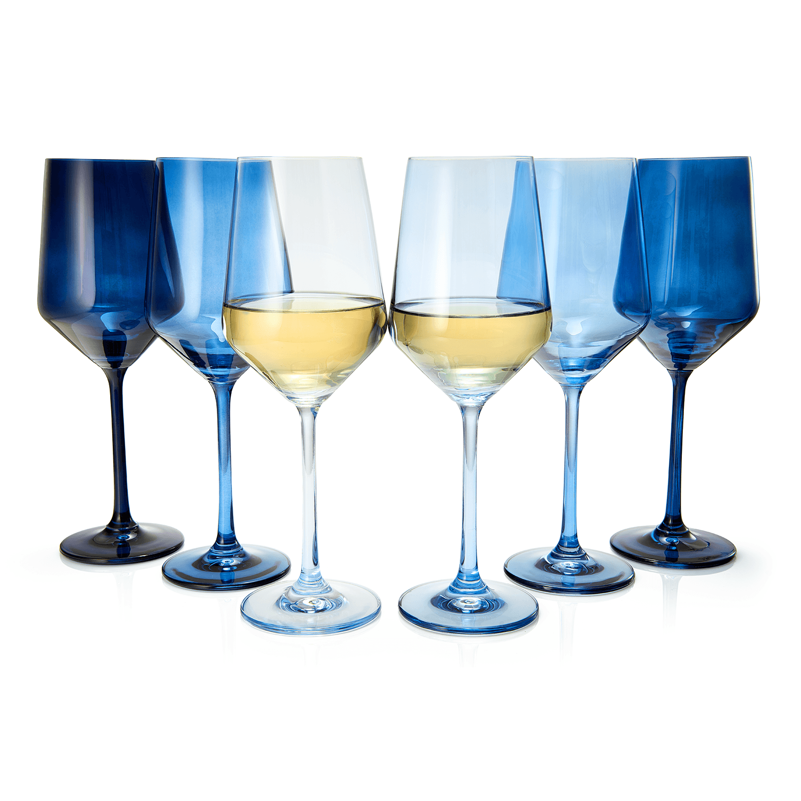 Blue Winter Christmas Wine Glasses | Set of 12 | Navy Colors - Loft&Timber