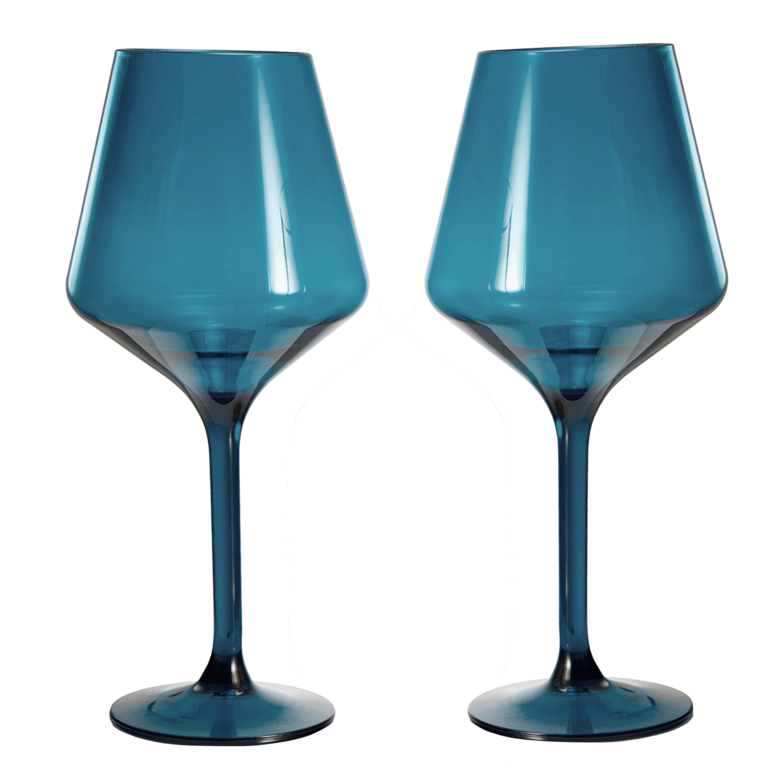 Floating Wine Glasses for Pool - Set of 2-15 OZ Shatterproof Poolside Wine Glasses, Tritan Plastic Reusable, Beach Outdoor Cocktail, Wine, Champagne, Water Glassware Spring Summer (Muted Blue) - Loft&Timber